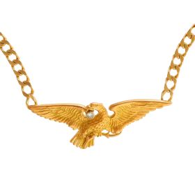 Halskette aus dem exklusiven Hause Wempe. Der Greifvogel wurde im Nachhinein dazwischen gesetzt. Er ist aus 18-karätigem Gold gefertigt und fasst einen Brillanten. 