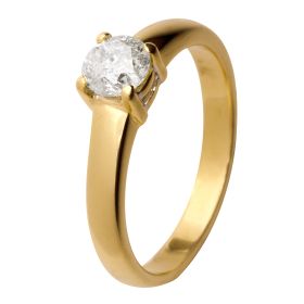 Großer Solitaire Ring in 585er Gold mit Brillant von 0,9 ct.