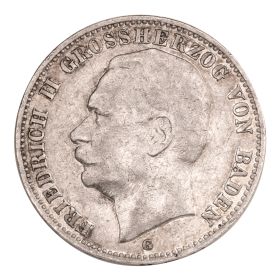 Silbermünze 3 Mark Friedrich Grossherzog von Baden 1909