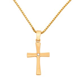 Hübscher Kreuzanhänger mit Venezianerkette – 585er Gold