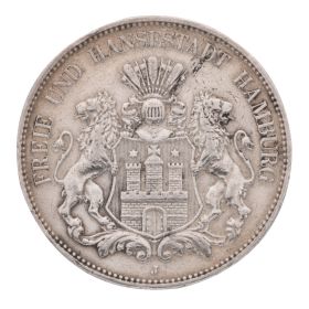 Münze 5 Mark Hamburg 1908