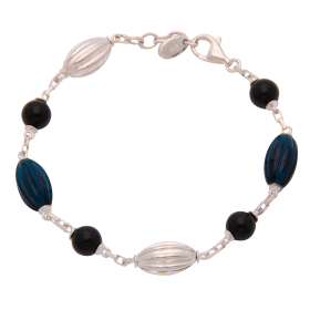 „Esprit“ Armband mit Silberelementen und Farbsteinen