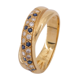 Zauberhafter Ring mit Saphiren und Brillanten