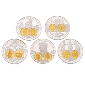 Set von 5 Medaillen 1200 Jahre Deutsche Münzgeschichte