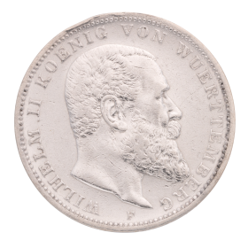 Set – 3 Münzen 3 Mark Deutsches Kaiserreich König von Württemberg 1909