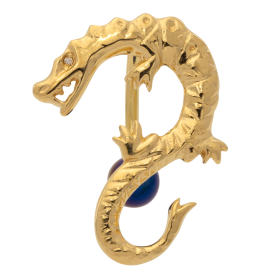 750er Goldpiercing – Krokodil