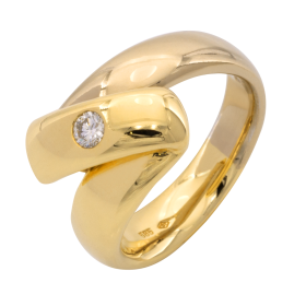 Exzellenter Bicolor-Ring in 14karätigem Gold mit Brillant