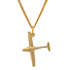 Kettenanhänger  mit passender Halskette – Segelflieger – 333 Gold