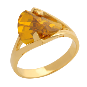 Designer Ring in 750er Gold mit Citrin
