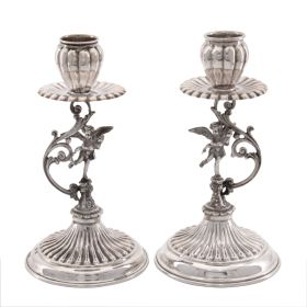 Entzückendes Paar Kerzenleuchter in 800er Silber - Antik