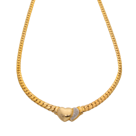 Goldenes Collier mit Herzanhänger – besetzt mit Diamanten