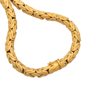 Luxuriöses Collier mit mattierter Königsgliederung in 585er Gold