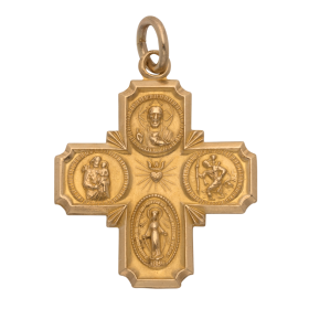 Katholisches Kreuz mit Schriftzügen
