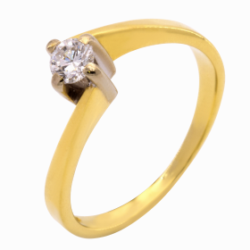 Eleganter Damenring mit Brillant von 0,19 ct