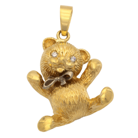 Teddybär Anhänger in 585er Gold