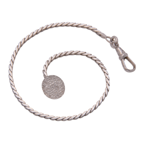 Silberne Knopflochkette für Taschenuhren