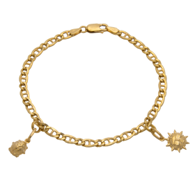 Bettelarmband mit 2 Anhängern – 750er Gold