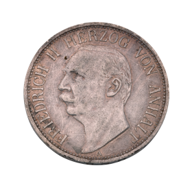 Silbermünze aus dem Herzogtum Anhalt – Friedrich II. Herzog von Anhalt – 1909