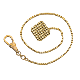 Knopflochkette für Taschenuhren in 333er Gelbgold