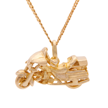 Motorradanhänger mit Flachpanzerkette – 585er Gold