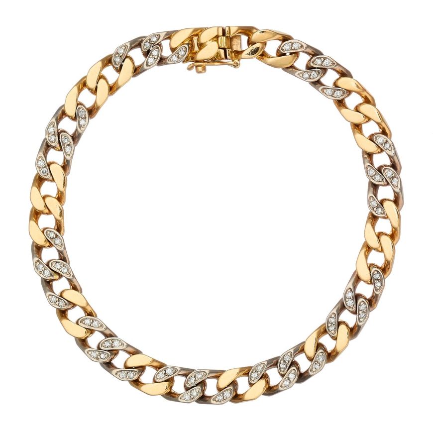 Bicolor Armband aus 750er Gold mit Diamanten bestellen Goldschmuck24